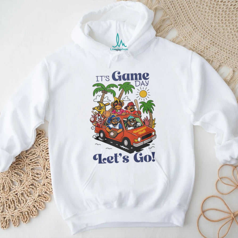 It’s Game Day Let’s Go Banana Ball Mascot Road Trip Cartoon T Shirt