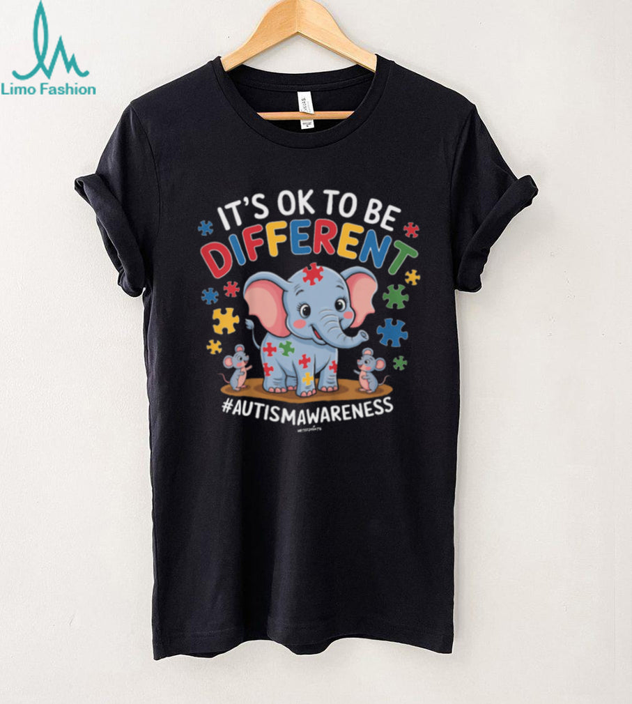 It’s OK To Be Different Elephant Autism Awareness Kids & Adults T Shirt