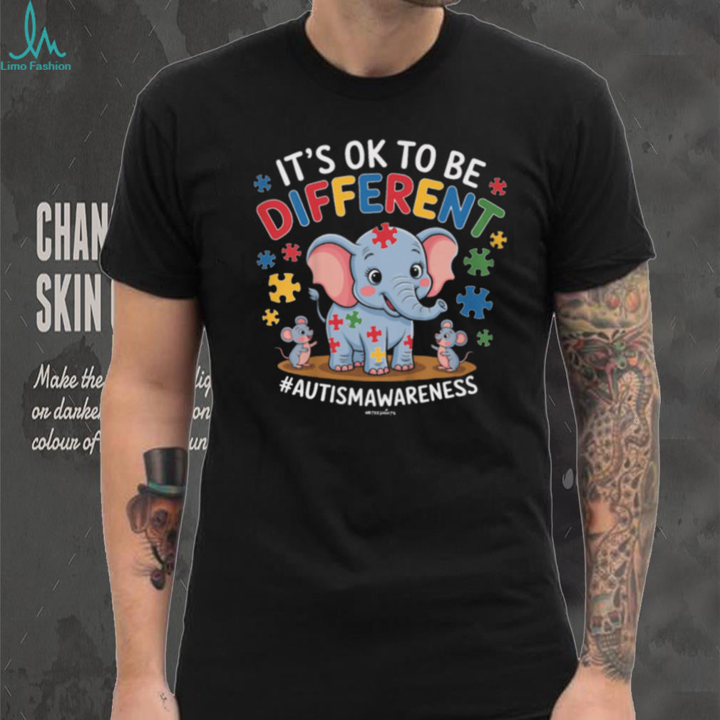 It’s OK To Be Different Elephant Autism Awareness Kids & Adults T Shirt