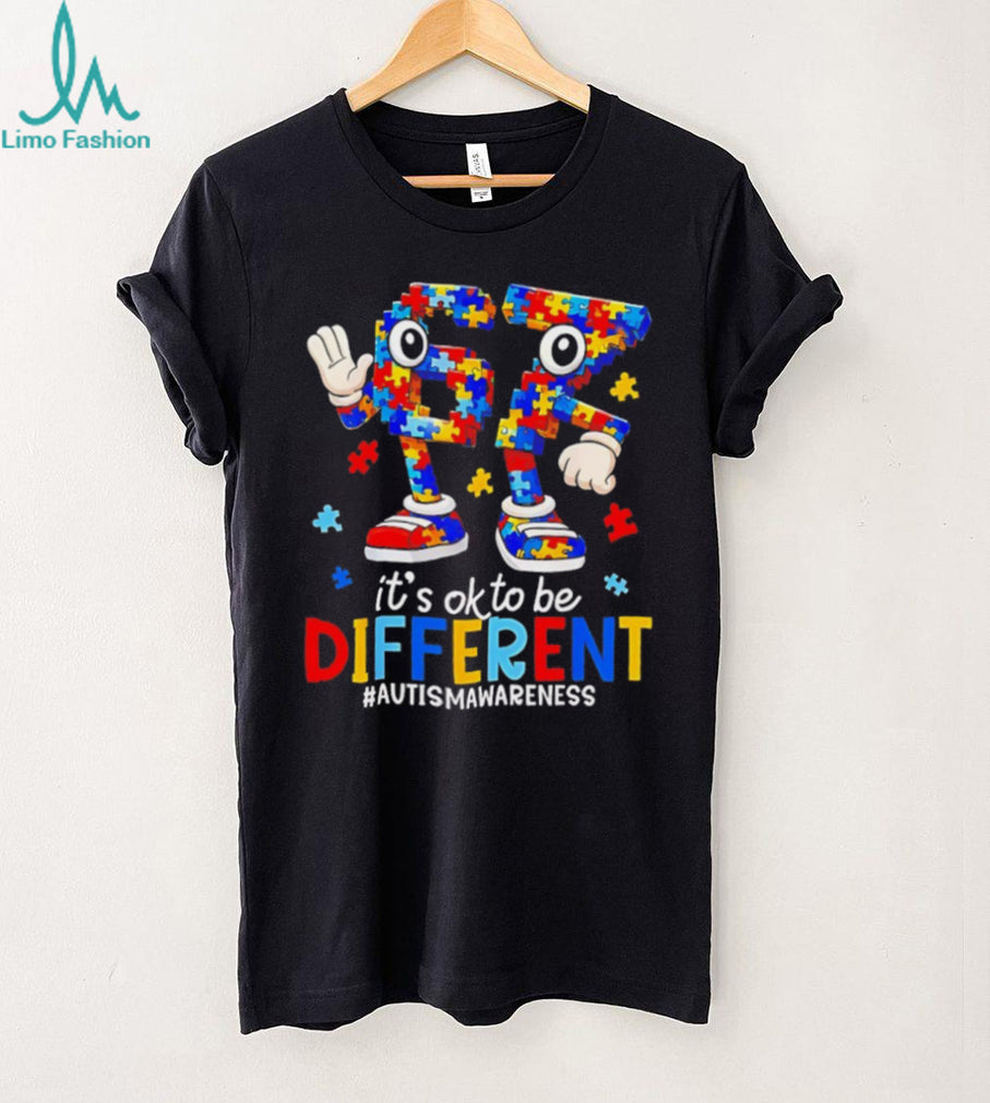 It’s OK To Be Different Puzzle Piece Autism Awareness T Shirt