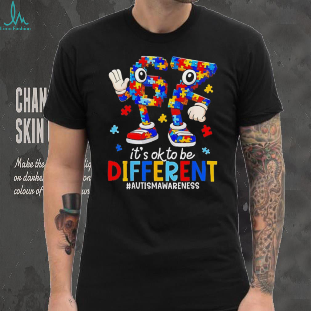 It’s OK To Be Different Puzzle Piece Autism Awareness T Shirt