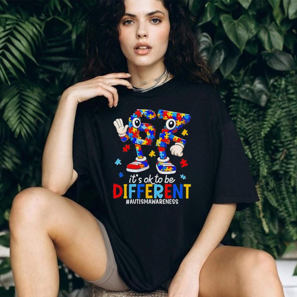 It’s OK To Be Different Puzzle Piece Autism Awareness T Shirt