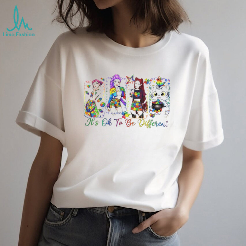 It’s Okay To Be Different Autism Awareness Anime Girl & Tiger T Shirt