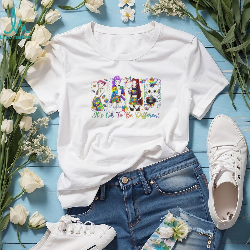 It’s Okay To Be Different Autism Awareness Anime Girl & Tiger T Shirt