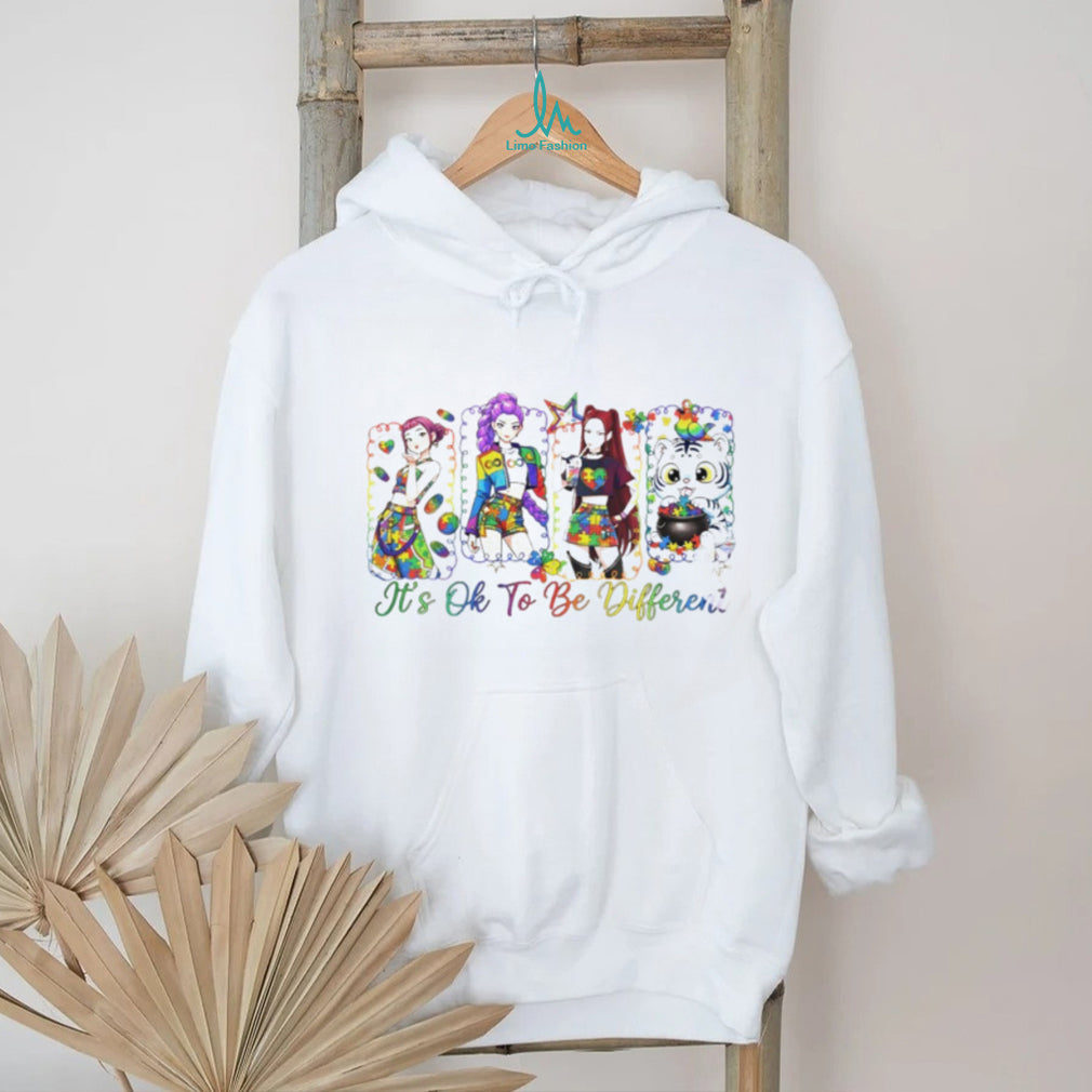 It’s Okay To Be Different Autism Awareness Anime Girl & Tiger T Shirt