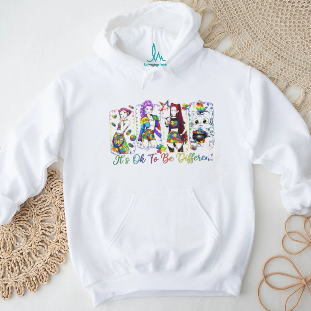 It’s Okay To Be Different Autism Awareness Anime Girl & Tiger T Shirt