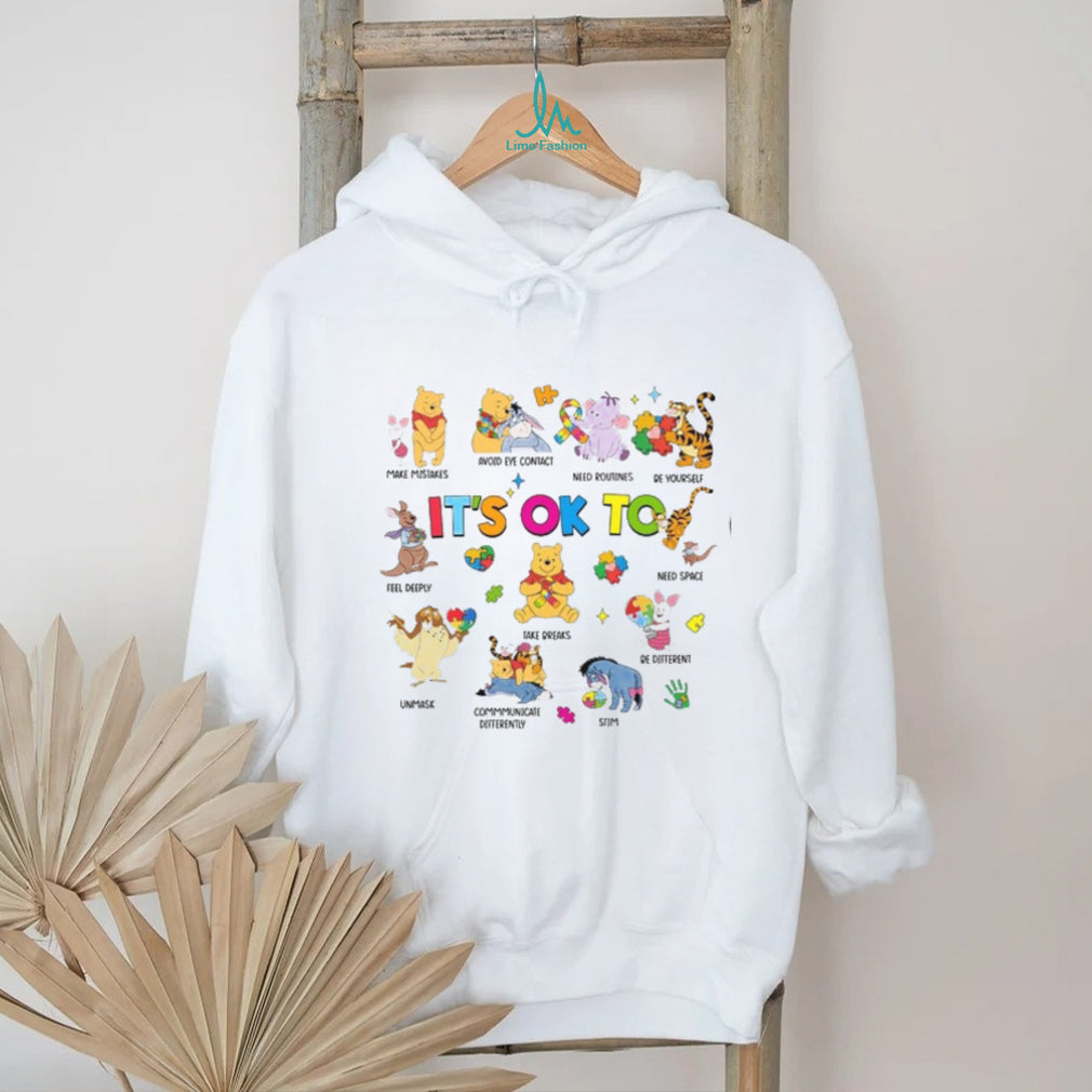 It’s Okay To Be Different Pooh & Friends Autism Acceptance Graphic T Shirt