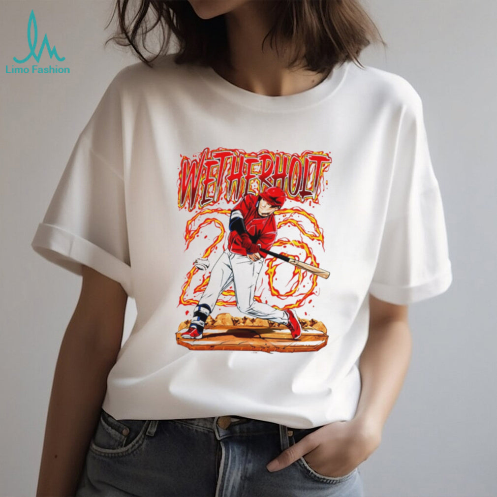 JJ Wetherholt West Virginia Baseball Player Fire Retro 2024 Men Fans T Shirt