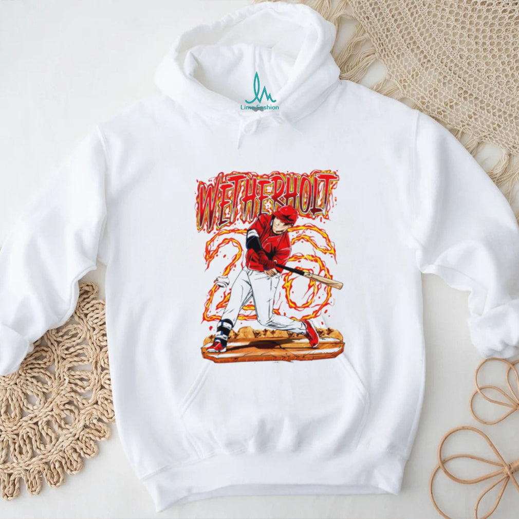 JJ Wetherholt West Virginia Baseball Player Fire Retro 2024 Men Fans T Shirt