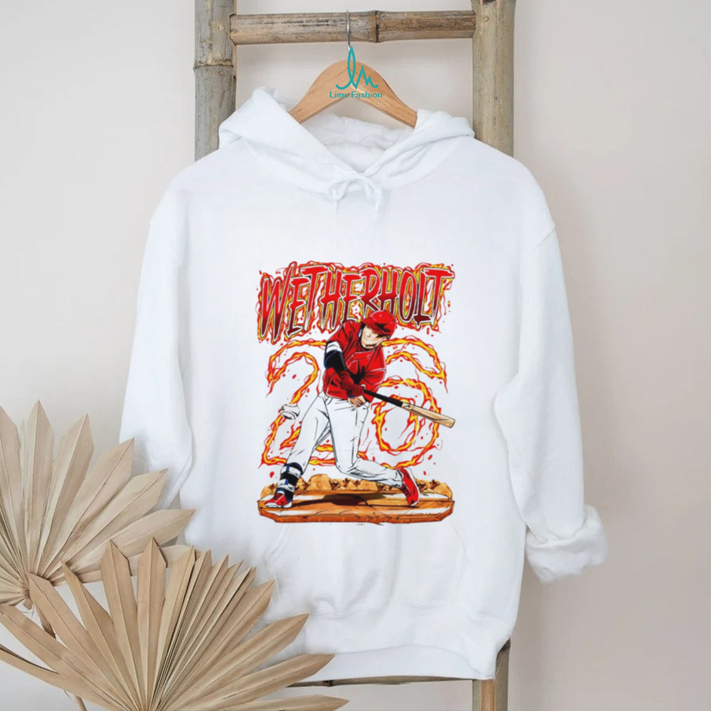 JJ Wetherholt West Virginia Baseball Player Fire Retro 2024 Men Fans T Shirt