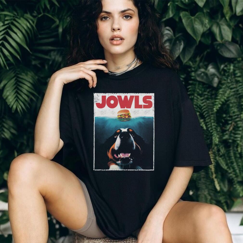 “JOWLS” Bernese Mountain Dog Burger Jaws Parody T Shirt