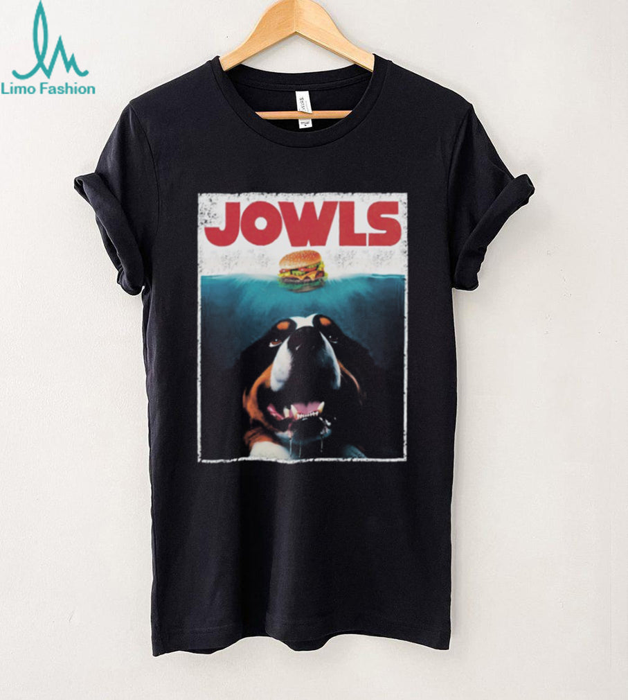 “JOWLS” Bernese Mountain Dog Burger Jaws Parody T Shirt