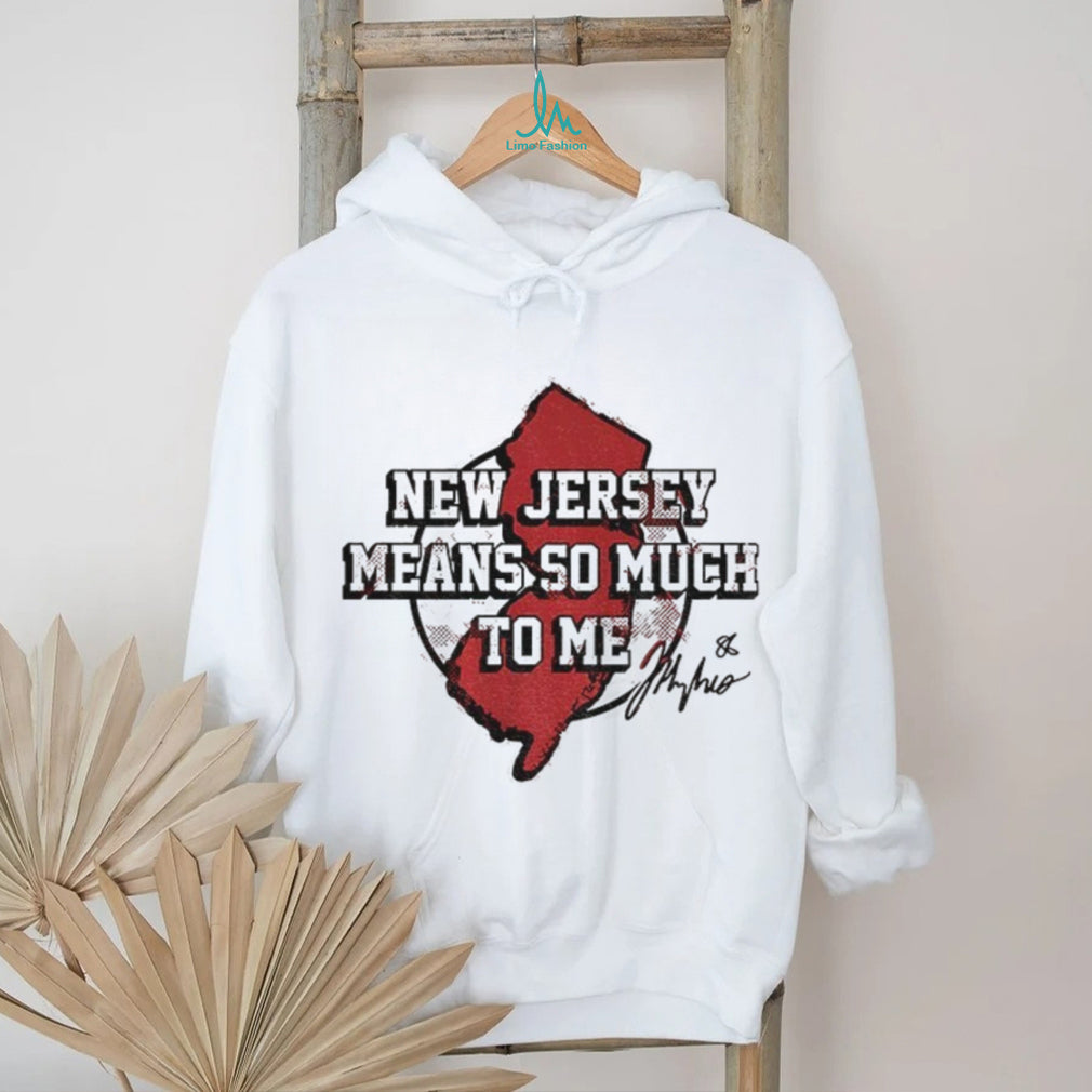 Jack Hughes New Jersey Means So Much To Me Devils Hockey Fan T Shirt