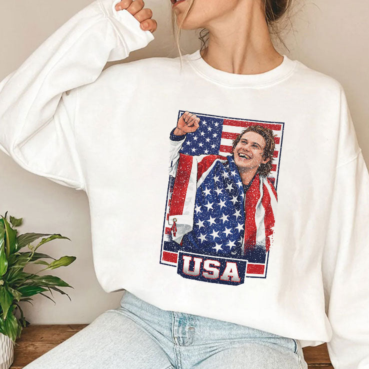 Jack Hughes USA Hockey Patriotic Hockey Fan Shirt