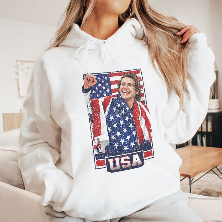 Jack Hughes USA Hockey Patriotic Hockey Fan Shirt
