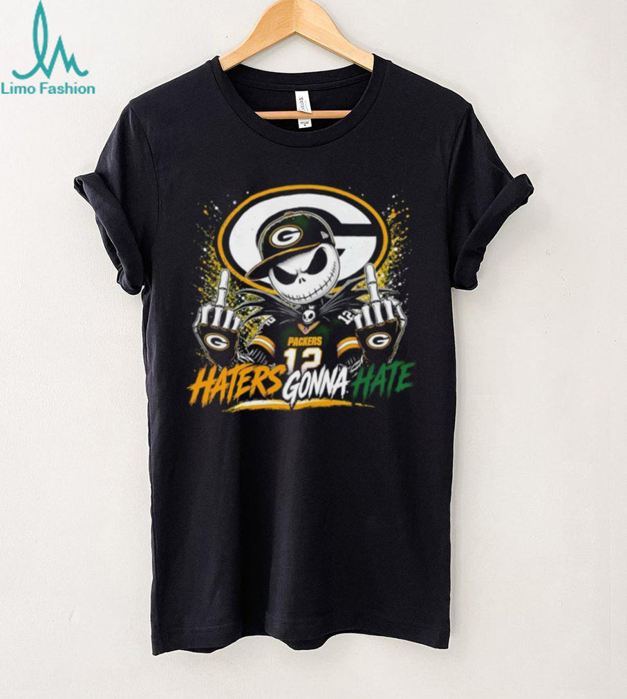 Jack Skellington middle finger Green Bay Packers Football haters gonna hate shirt