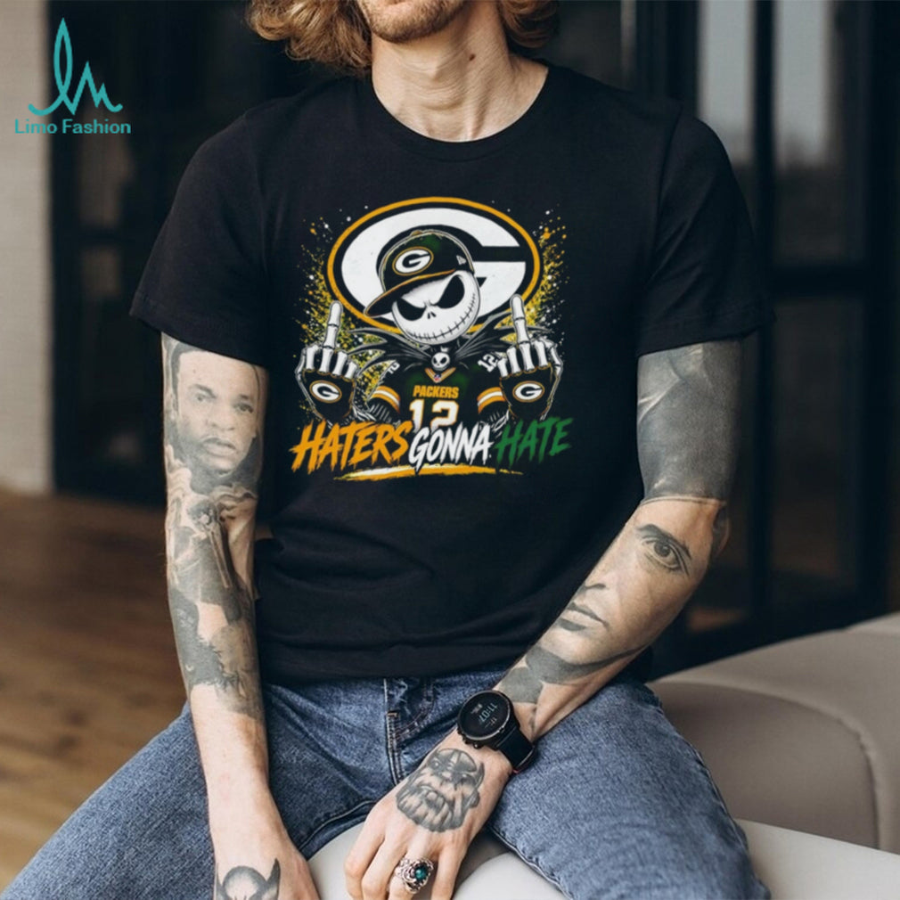 Jack Skellington middle finger Green Bay Packers Football haters gonna hate shirt