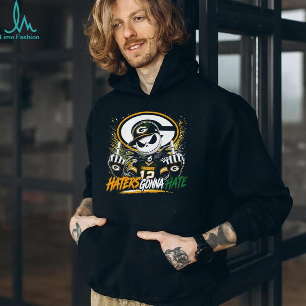 Jack Skellington middle finger Green Bay Packers Football haters gonna hate shirt