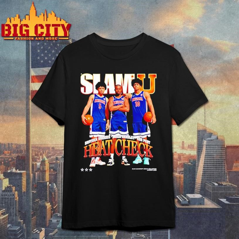 Jaden Bradley Brayden Burries and Koa Peat Arizona Wildcats Heart Check SlamU Shirt