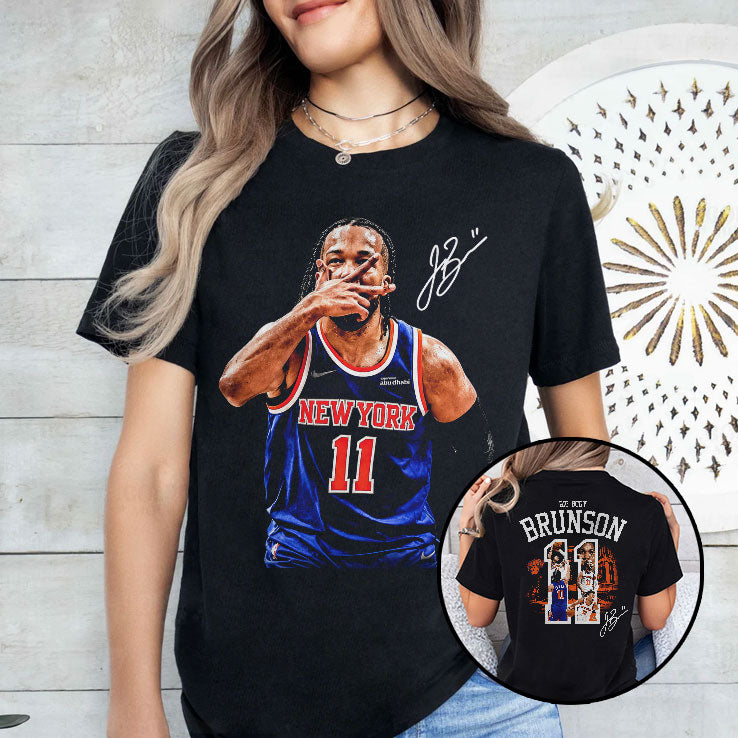 Jalen Brunson Hand Tucked Under The Nose Celebration T Shirt
