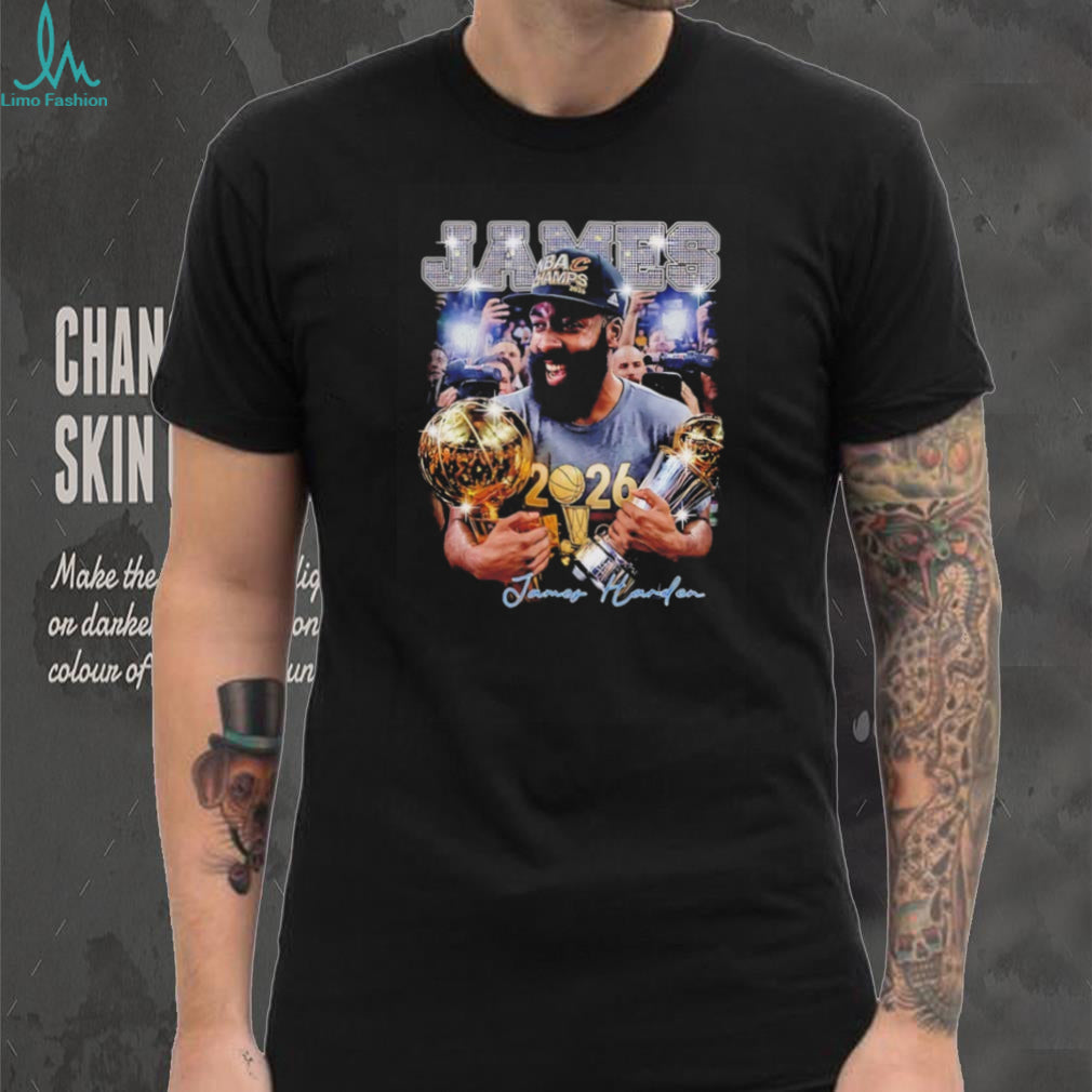 James Harden 2026 NBA Champion Two Trophy Vintage Style T Shirt