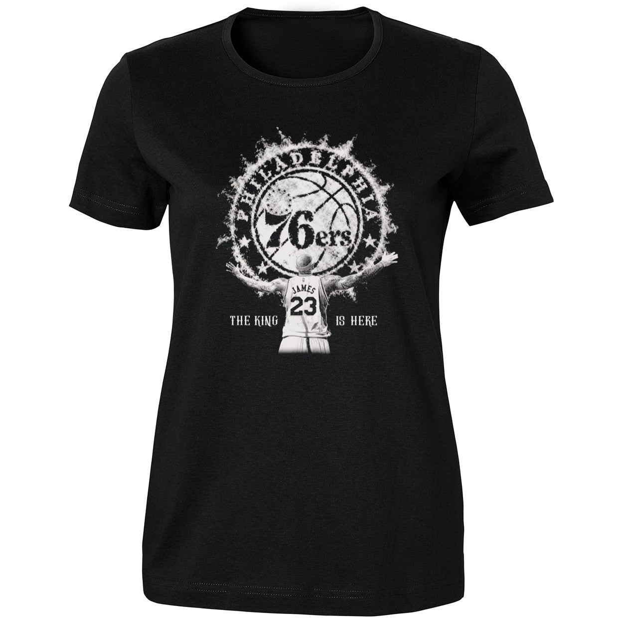James Philadelphia 76ers The King Is Here Shirt