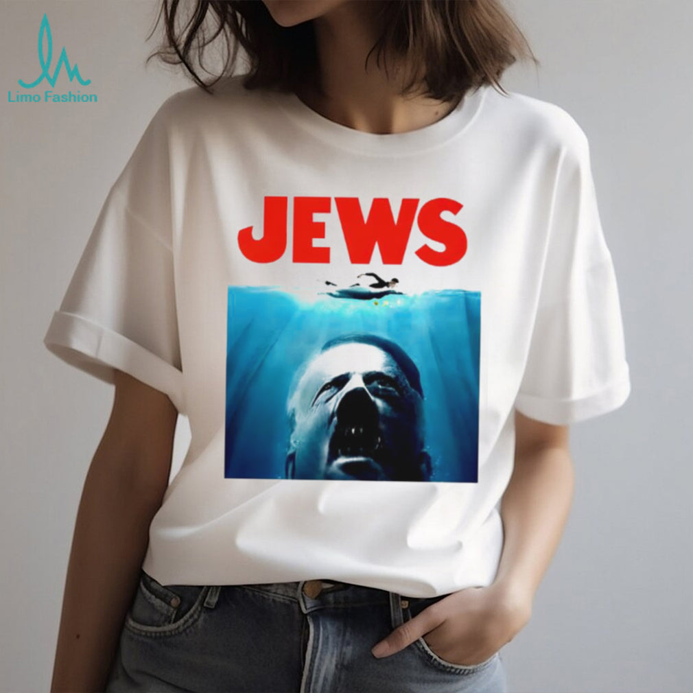 Jaws Parody Jews Hitler Movie Poster Satire T Shirt