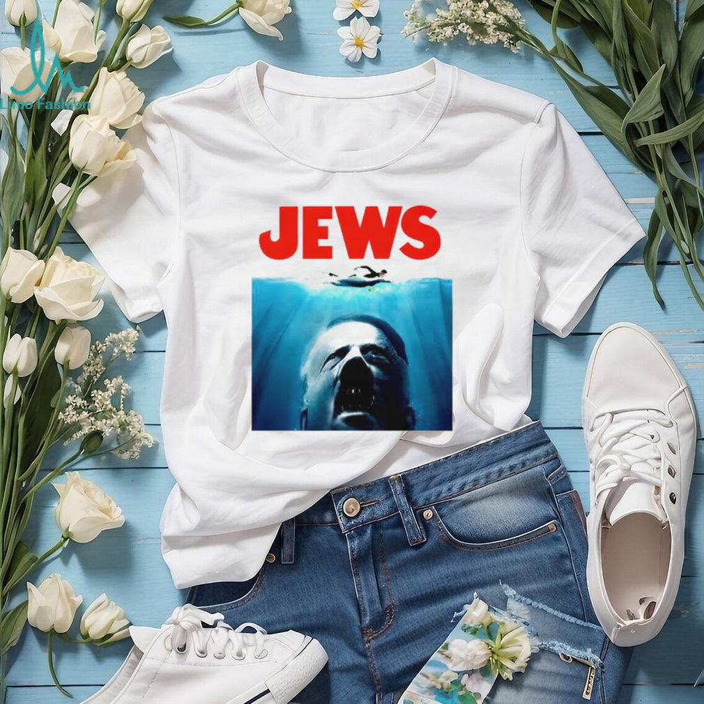 Jaws Parody Jews Hitler Movie Poster Satire T Shirt