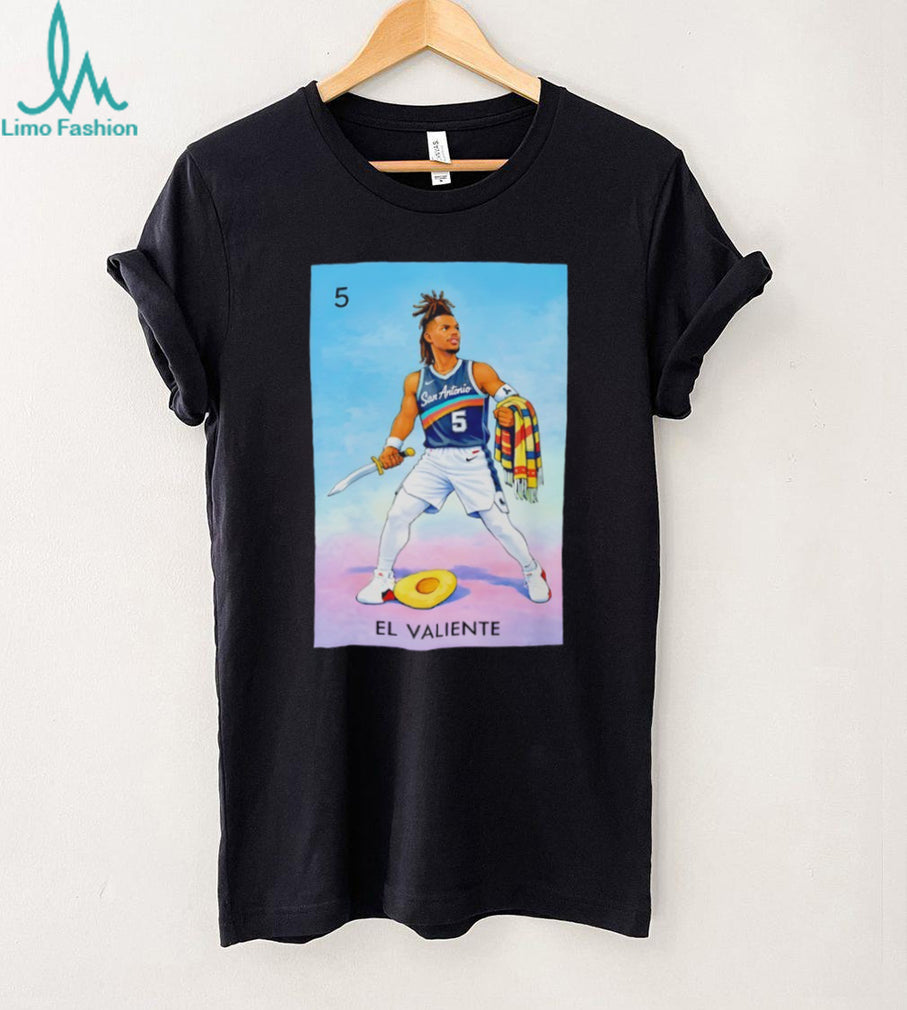 Jeremy Sochan San Antonio Spurs El Valiente Lotería Card Style T Shirt