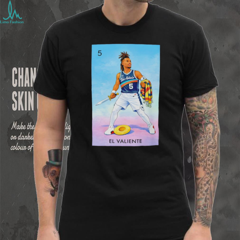 Jeremy Sochan San Antonio Spurs El Valiente Lotería Card Style T Shirt