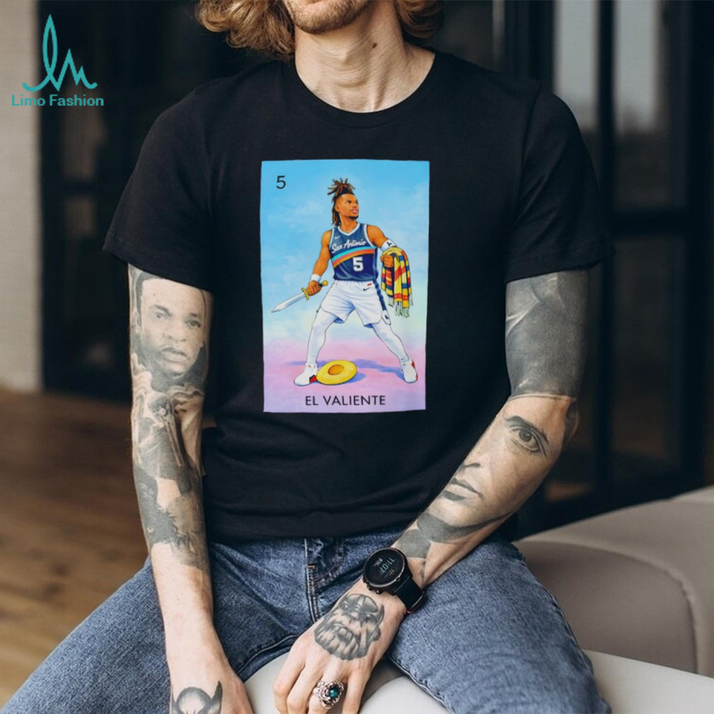 Jeremy Sochan San Antonio Spurs El Valiente Lotería Card Style T Shirt