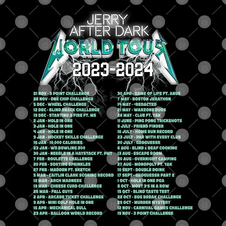 Jerry After Dark World Tour 2023 2024 Shirt