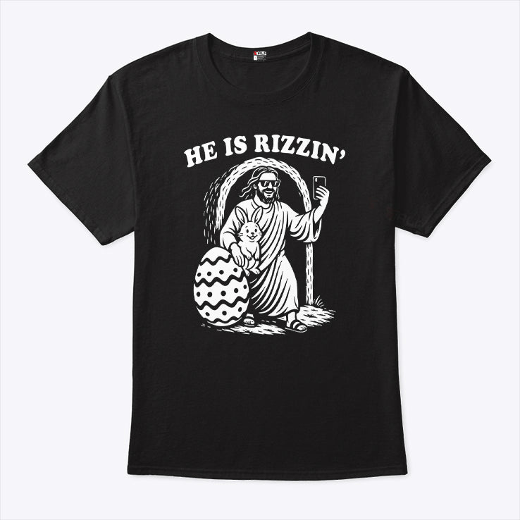 Jesus Bunny He Is Rizzin Easter T Shirt