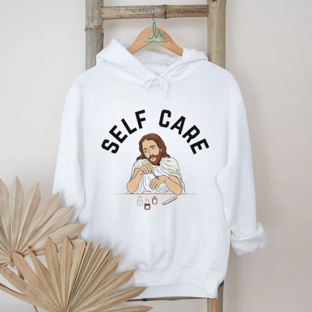 Jesus Christ Self Care Painting Nails Funny Religious Aesthetic T Shirt