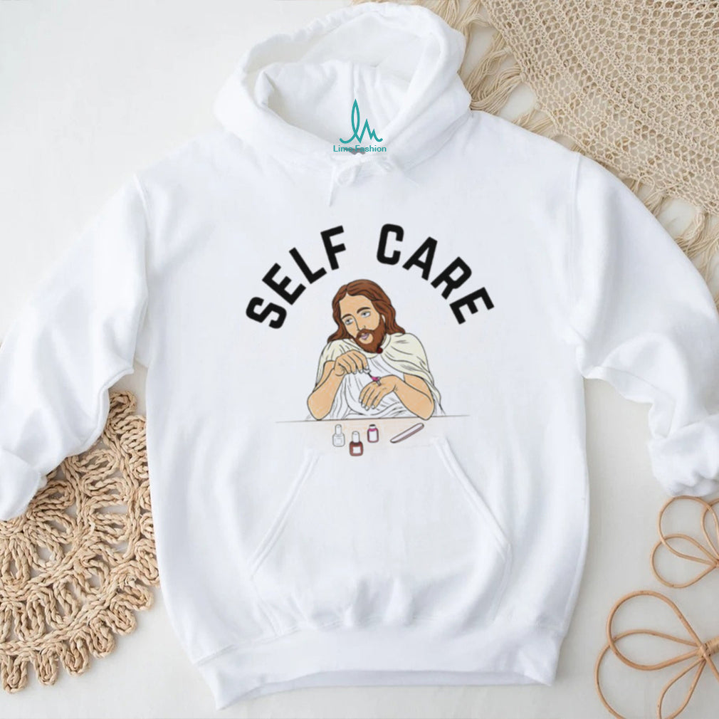 Jesus Christ Self Care Painting Nails Funny Religious Aesthetic T Shirt