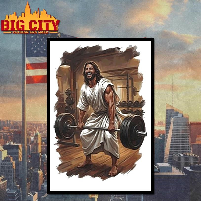 Jesus Lifting Weights Shirt