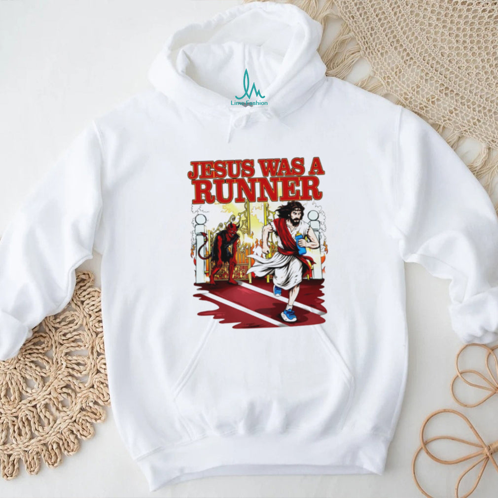 Jesus Was A Runner Track Field Marathon Sports Christian Retro Fans T Shirt