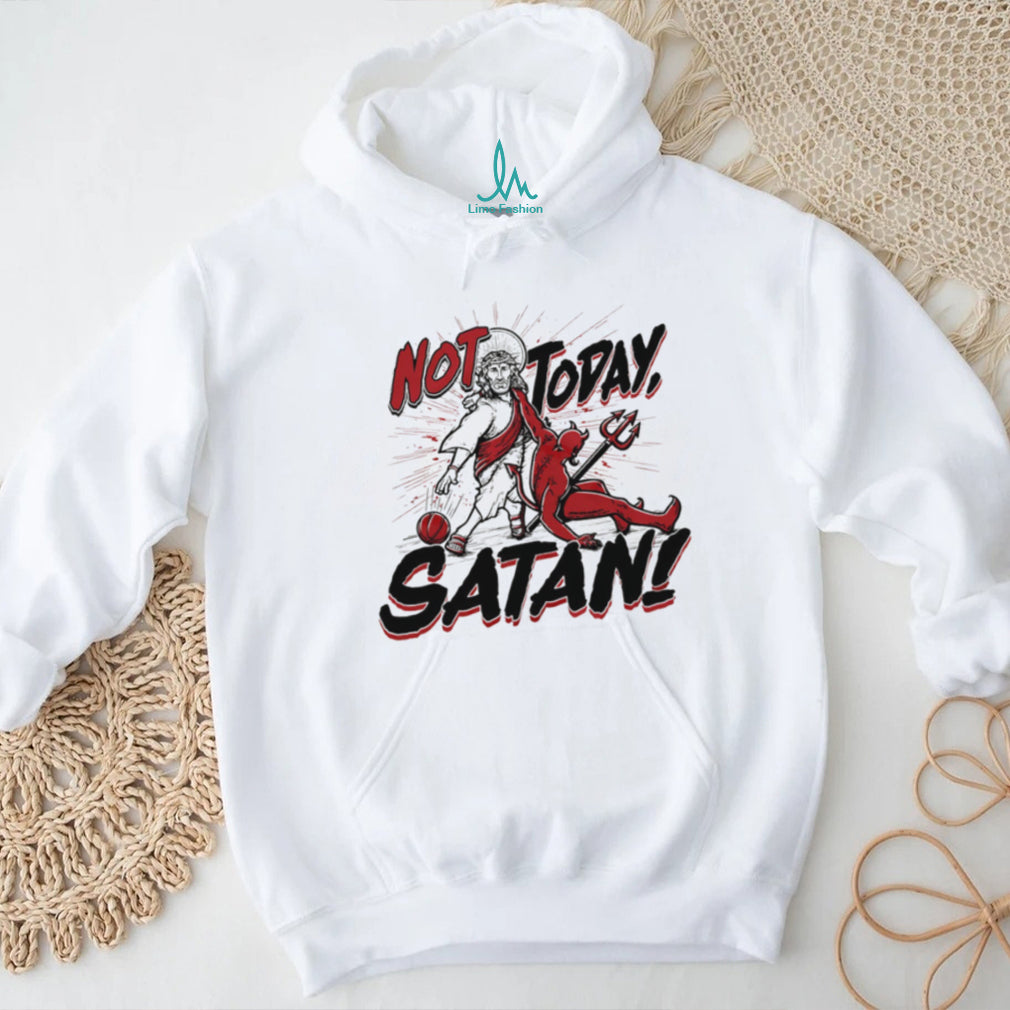 Jesus vs Satan “Not Today Satan” Basketball Dunk Graphic T Shirt