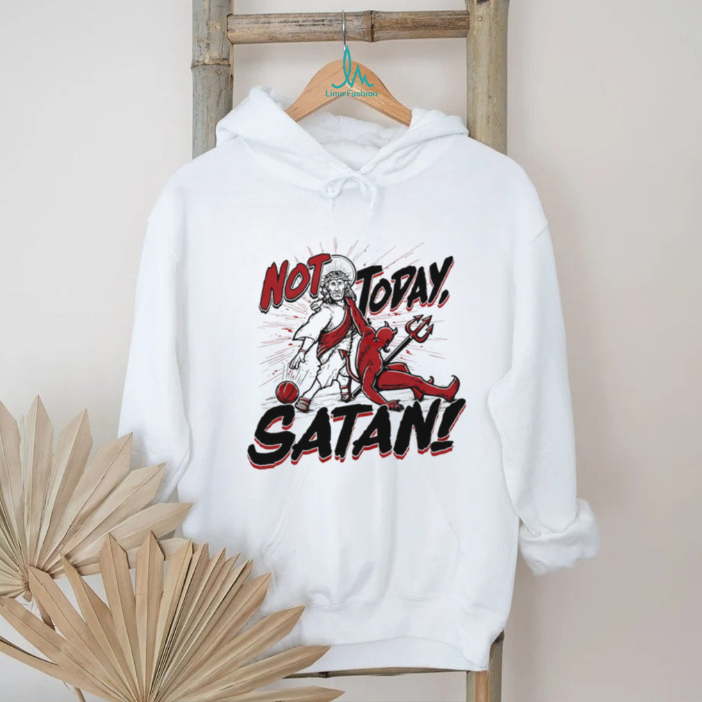 Jesus vs Satan “Not Today Satan” Basketball Dunk Graphic T Shirt