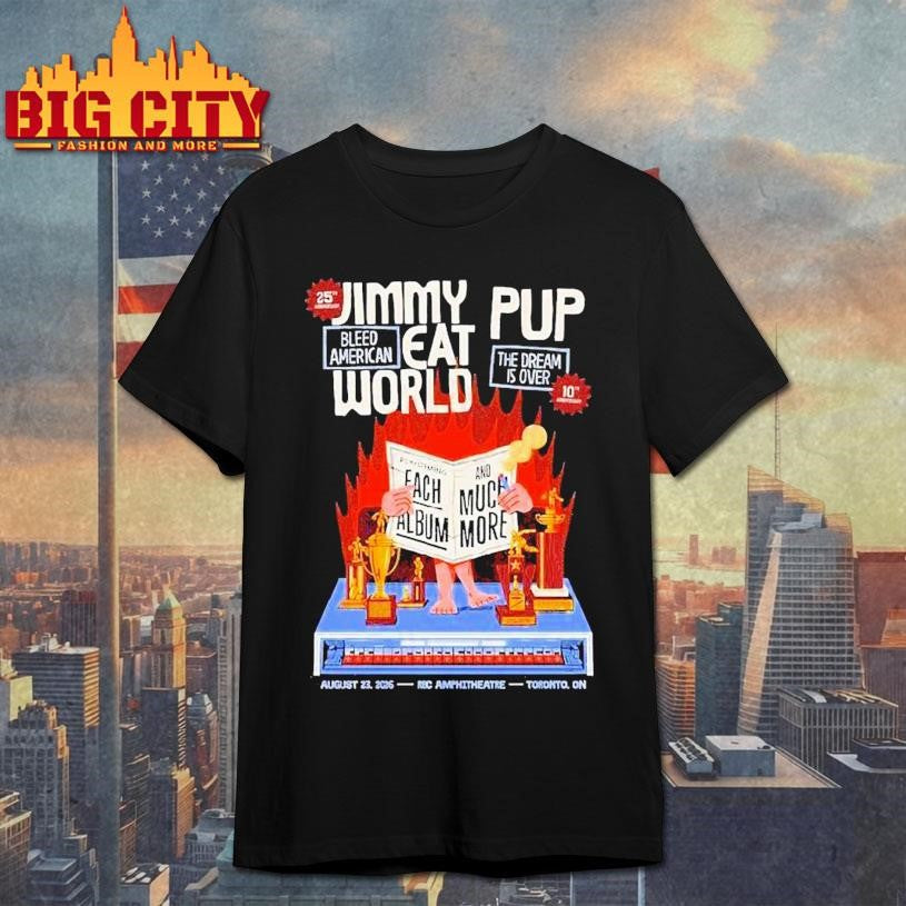 Jimmy Eat World Celebrate 25th Anniversary Of Bleed American Live At Rbc Amphitheatre In Toronto Ontario On August 23 2026 Trophies Shirt