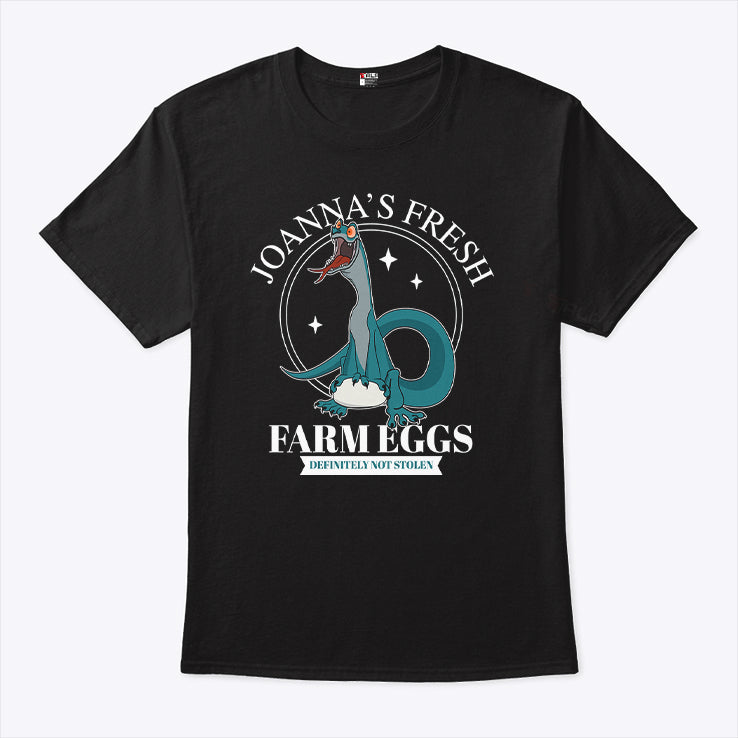 Joanna’s Fresh Farm Eggs Cartoon Lizard Definitely Not Stolen T Shirt