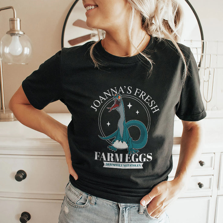 Joanna’s Fresh Farm Eggs Cartoon Lizard Definitely Not Stolen T Shirt