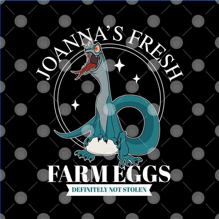Joanna’s Fresh Farm Eggs Cartoon Lizard Definitely Not Stolen T Shirt