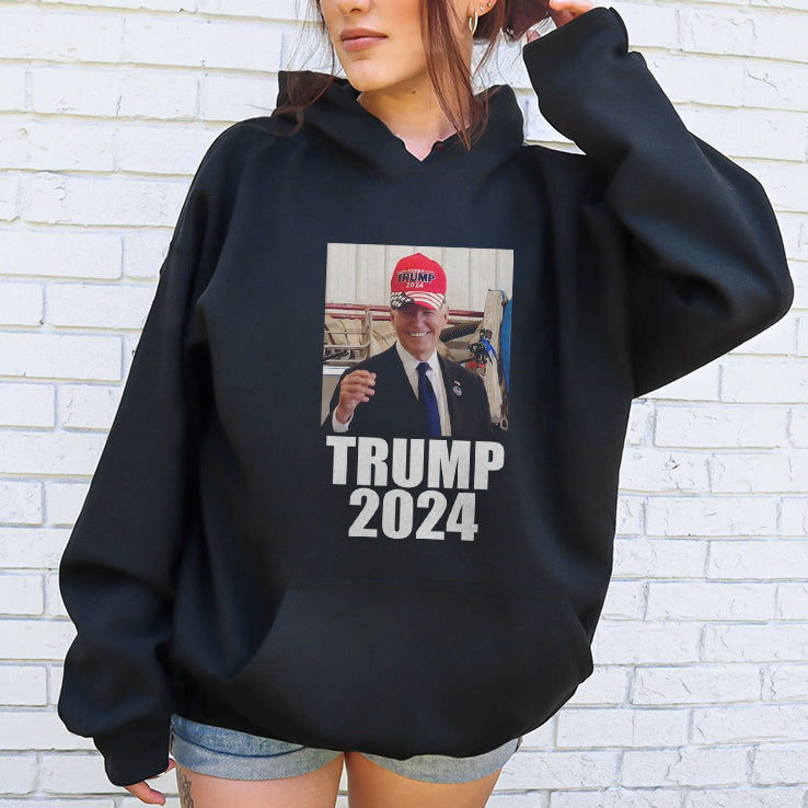 Joe Biden Wearing Trump 2024 Hat T Shirt