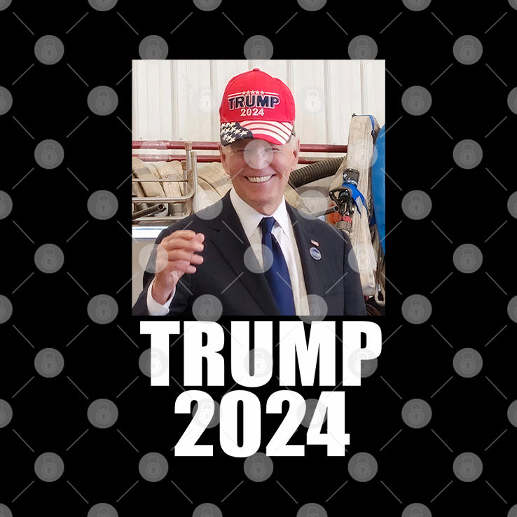 Joe Biden Wearing Trump 2024 Hat T Shirt