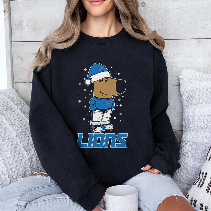 Just A Chill Guy Chill With Detroit Lions Christmas Shirt