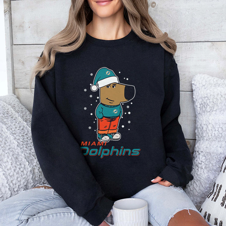 Just A Chill Guy Chill With Miami Dolphins Christmas Shirt