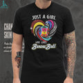 Just A Girl Who Loves Banana Ball Glitter Heart Baseball T Shirt