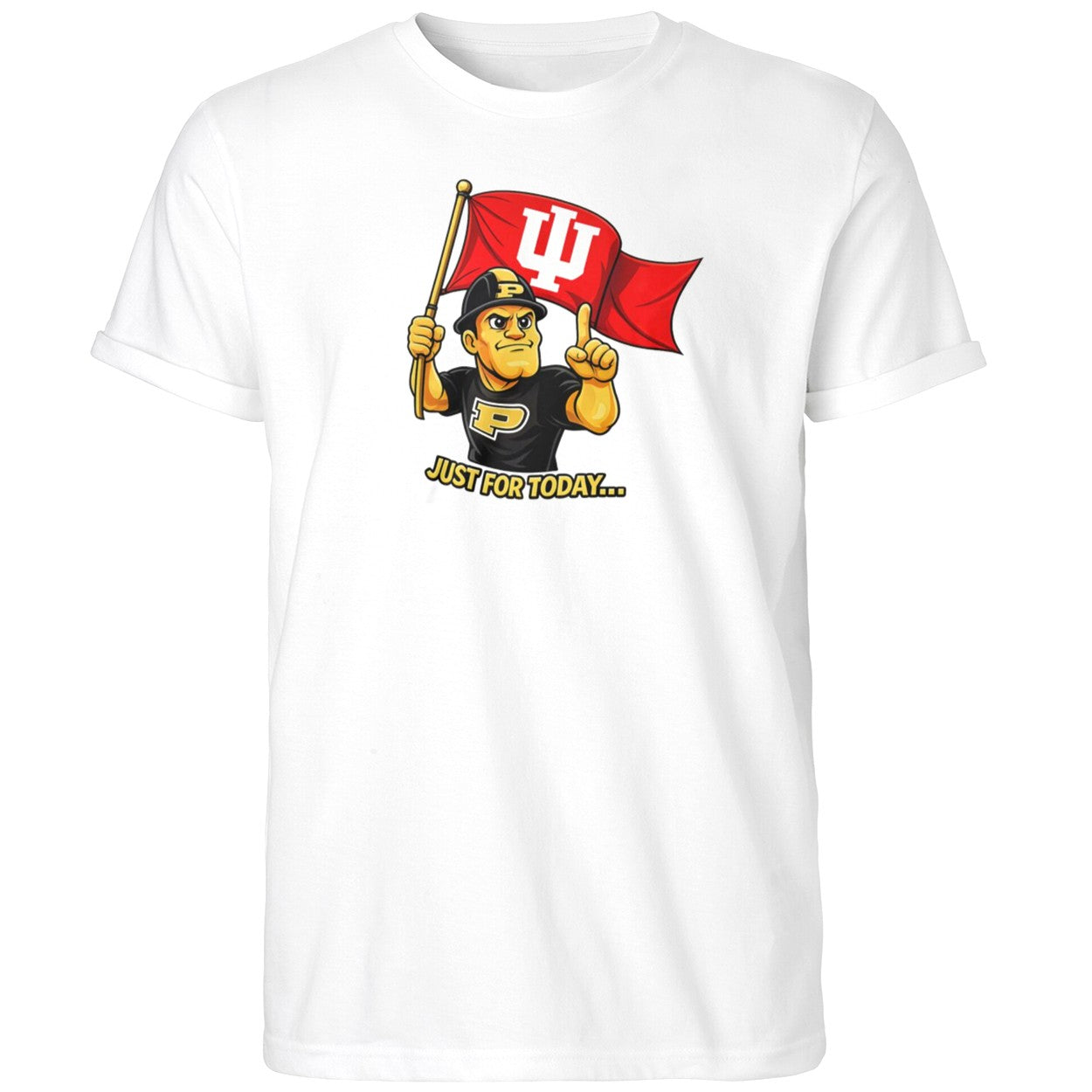 Just For Today Purdue Pete With Flag Indiana Hoosier Shirt