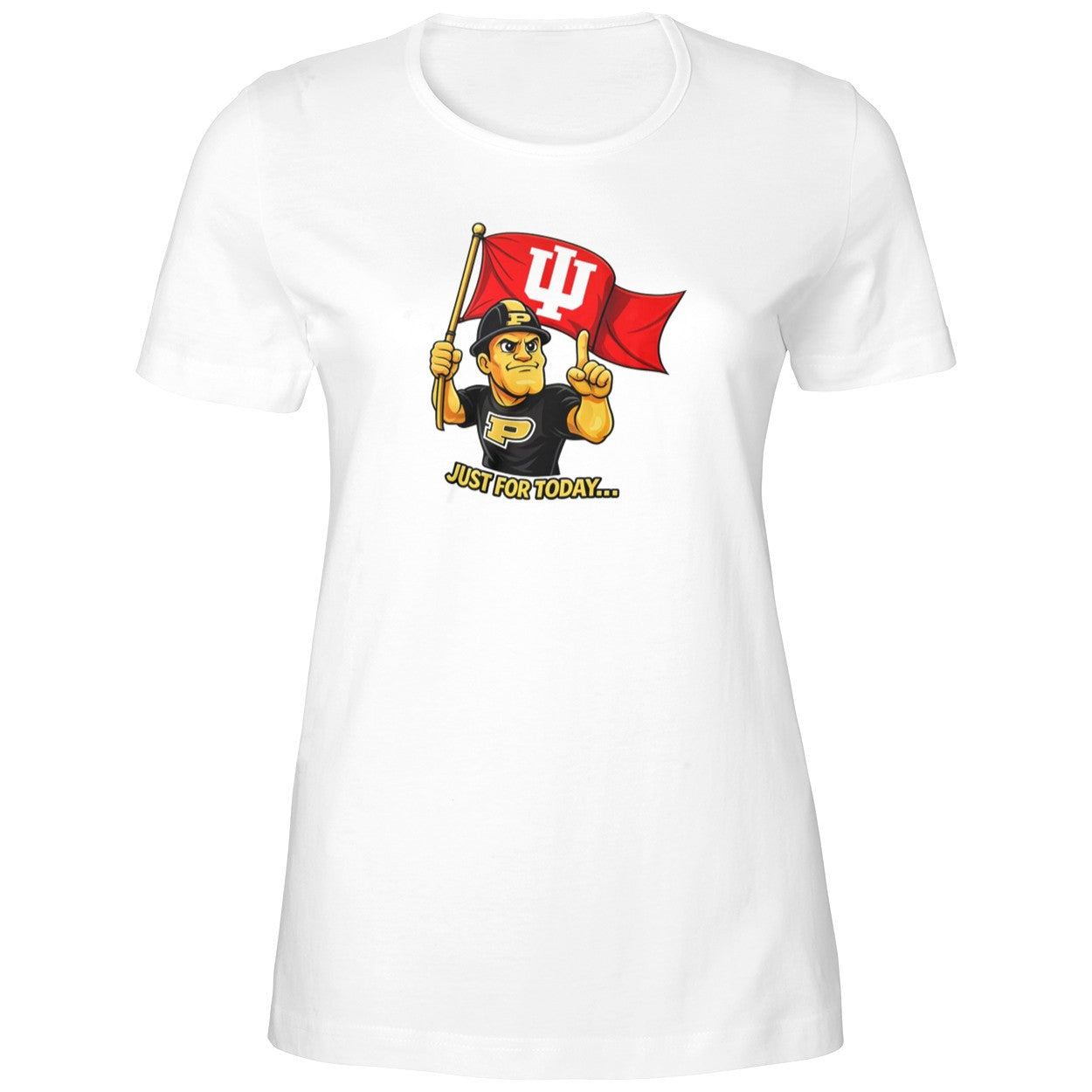 Just For Today Purdue Pete With Flag Indiana Hoosier Shirt